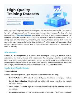 Nexdata Transforming AI with High-Quality Data Solutions
