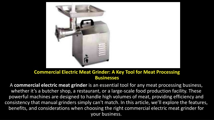 commercial electric meat grinder a key tool for meat processing businesses