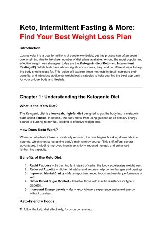 Keto, Intermittent Fasting & More Find Your Best Weight Loss Plan