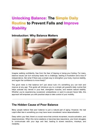 unlocking balance the simple daily routine