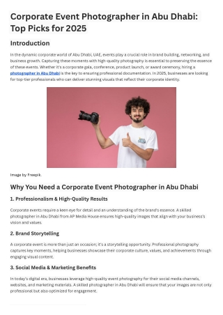 Corporate Event Photographer in Abu Dhabi Top Picks for 2025