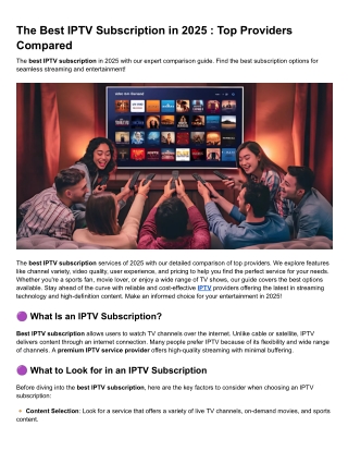 the best iptv subscription in 2025 top providers