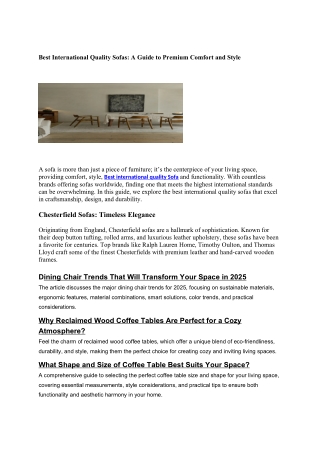 best international quality sofas a guide