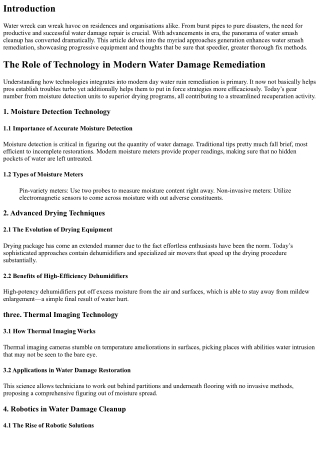 The Role of Technology in Modern Water Damage Remediation