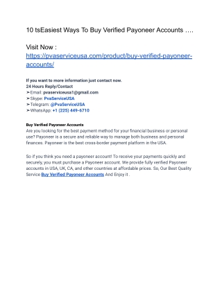 Buy Verified Payoneer Accounts USA,By In 2026 Top Seller In world