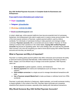 Buy USA Verified Payoneer Accounts_ A Complete Guide for Businesses and Entrepreneur