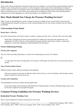 How Much Should You Charge for Pressure Washing Services?