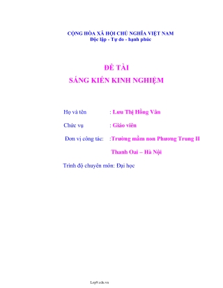 SKKN Một số biện pháp nâng cao chất lượng cho trẻ 3-4 tuổi trong hoạt động khám phá khoa học