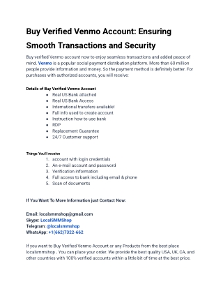 Service Site To Buy Verified Venmo Account