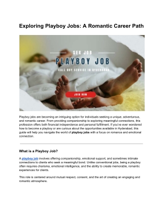 Exploring Playboy Jobs: A Romantic Career Path