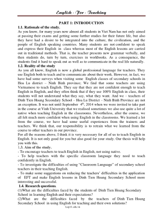 The Necessity of Teaching English in English in Secondary Education