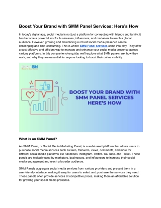 Boost Your Brand with SMM Panel Services Here’s How