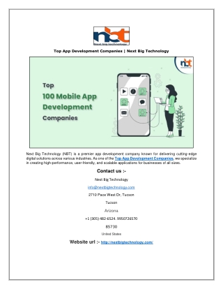 Top App Development Companies | Next Big Technology