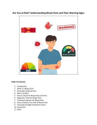 Are You at Risk Understanding Blood Clots and Their Warning Signs