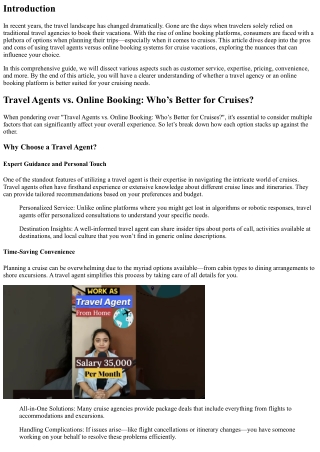 Travel Agents vs. Online Booking: Who’s Better for Cruises?