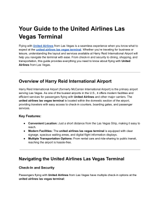 your guide to the united airlines las vegas