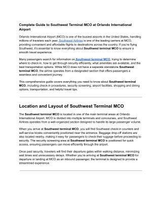 Complete Guide to Southwest Terminal MCO at Orlando International Airport