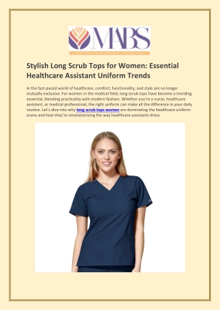 Stylish Long Scrub Tops for Women Essential Healthcare Assistant Uniform Trends