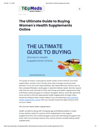 The Ultimate Guide to Buying Women's Health Supplements Online