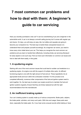 7 most common car problems and how to deal with them_ A beginner’s guide to car servicing