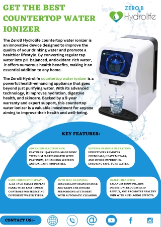 Get the Best Countertop Water Ionizer