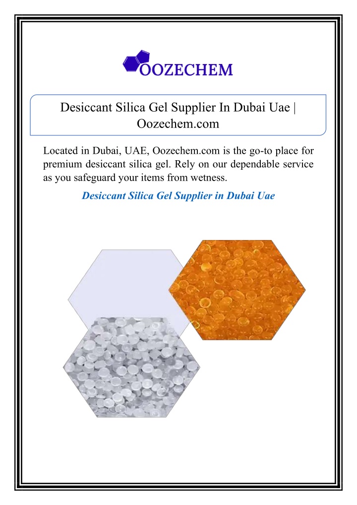 desiccant silica gel supplier in dubai