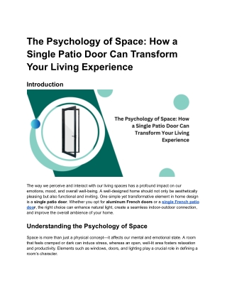 The Psychology of Space_ How a Single Patio Door Can Transform Your Living Experience