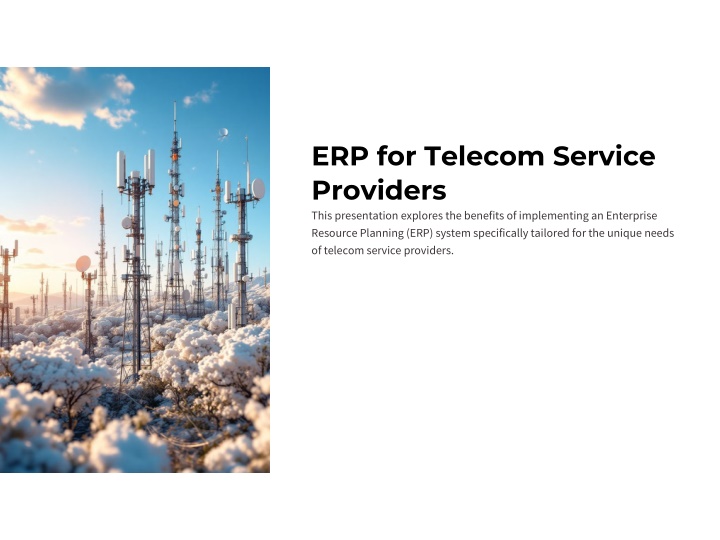 erp for telecom service providers this