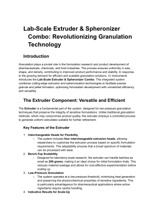 Lab-Scale Extruder & Spheronizer Combo_ Revolutionizing Granulation Technology