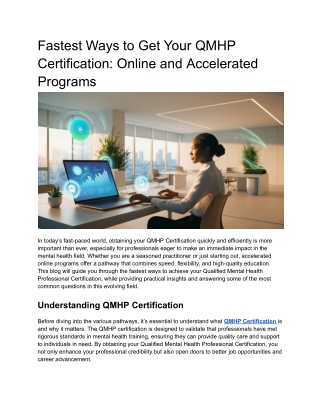 Fastest Ways to Get Your QMHP Certification Online and Accelerated Programs