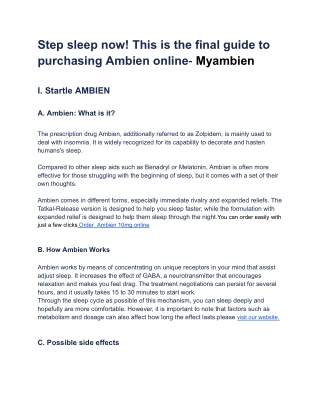 Buy Ambien 10mg online - Myambien