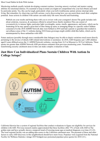 most usual habits in kids with autism