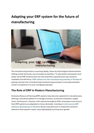 adapting your erp system for the future