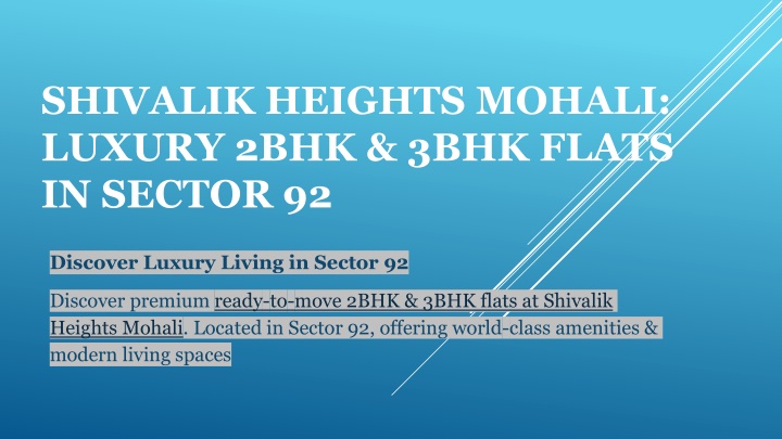 shivalik heights mohali luxury 2bhk 3bhk flats in sector 92