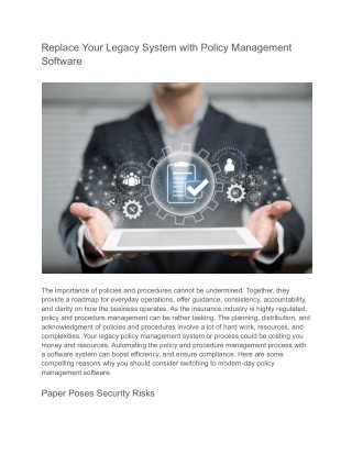 replace your legacy system with policy management