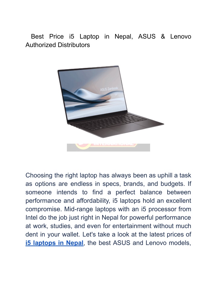 best price i5 laptop in nepal asus lenovo