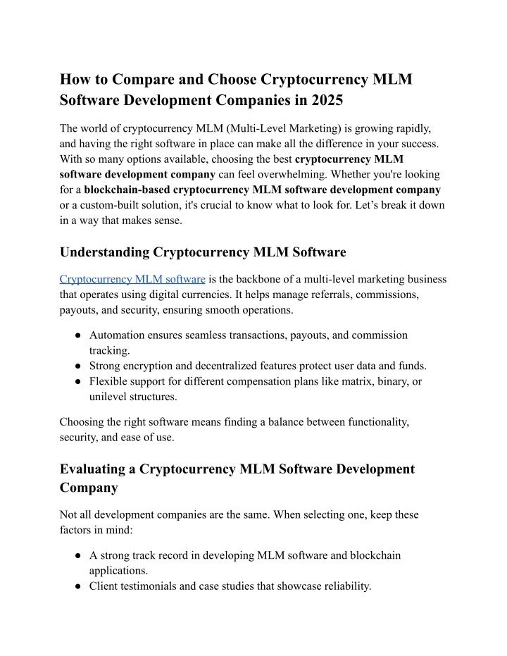 how to compare and choose cryptocurrency