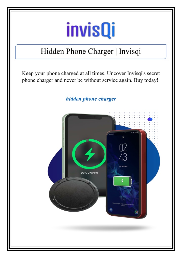 hidden phone charger invisqi