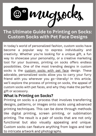 The Ultimate Guide to Printing on Socks Custom Socks with Pet Face Designs