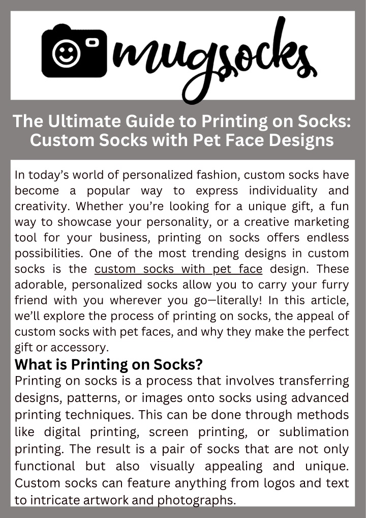 the ultimate guide to printing on socks custom