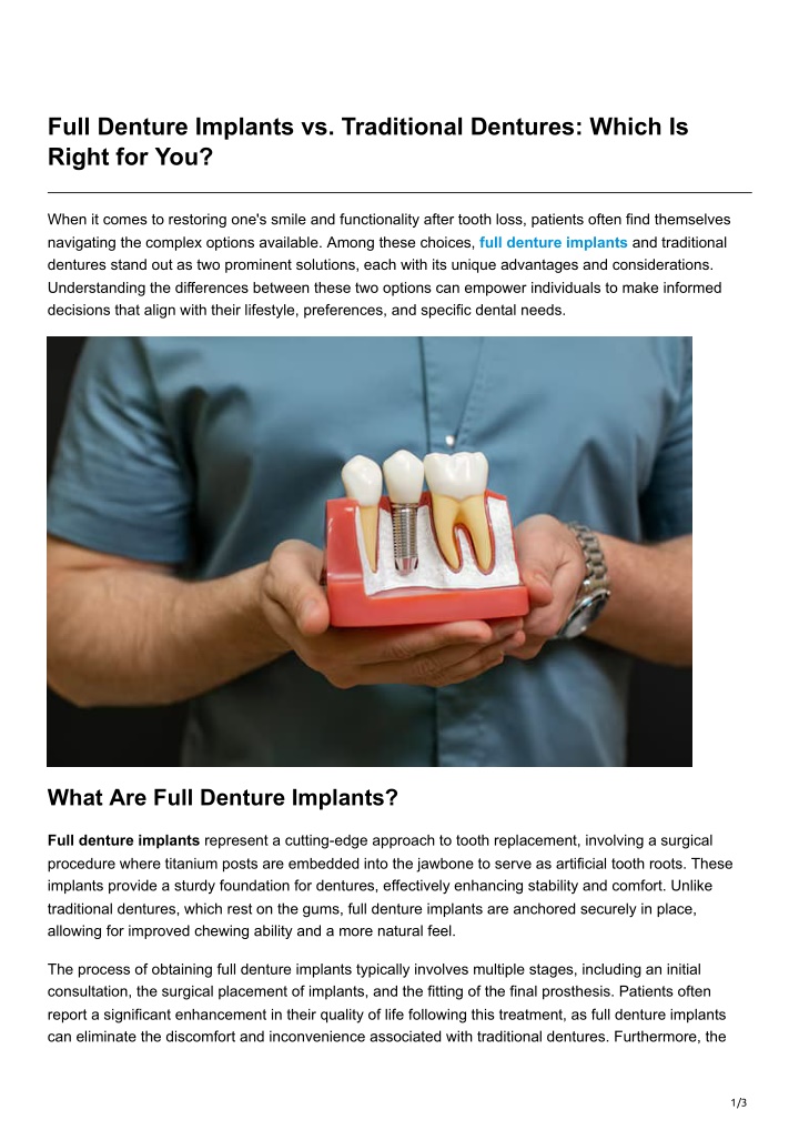 full denture implants vs traditional dentures