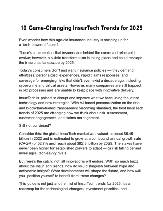 10 Game-Changing InsurTech Trends for 2025