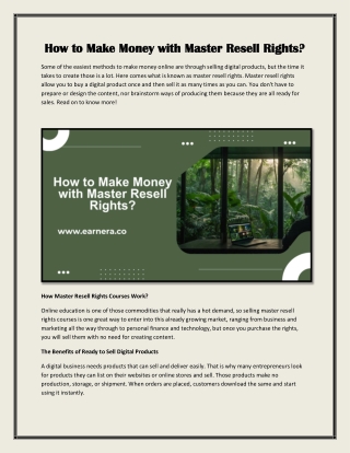 How to Make Money with Master Resell Rights