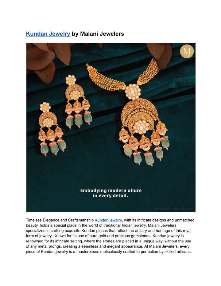 kundan jewelry by malani jewelers