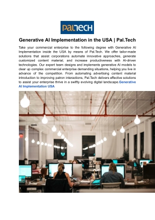 generative ai implementation in the usa pal tech