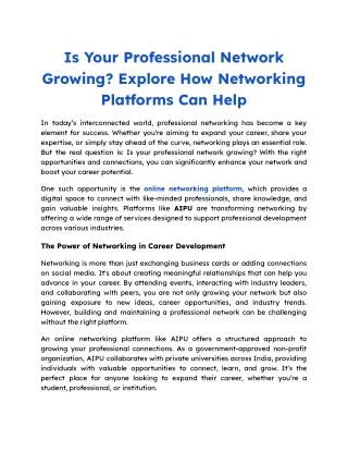 Is Your Professional Network Growing