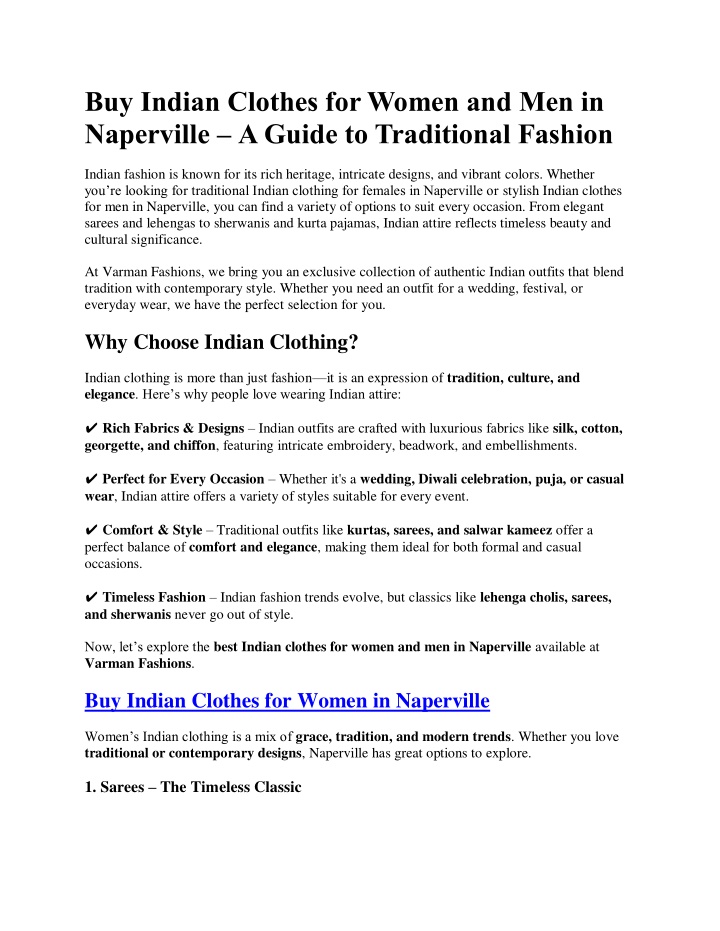 buy indian clothes for women