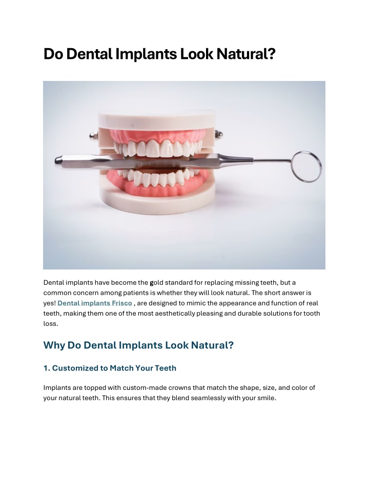 do dental implants look natural