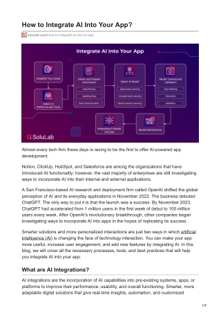 How to Integrate AI Into Your App