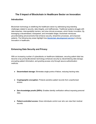 the 5 impact of blockchain in healthcare sector